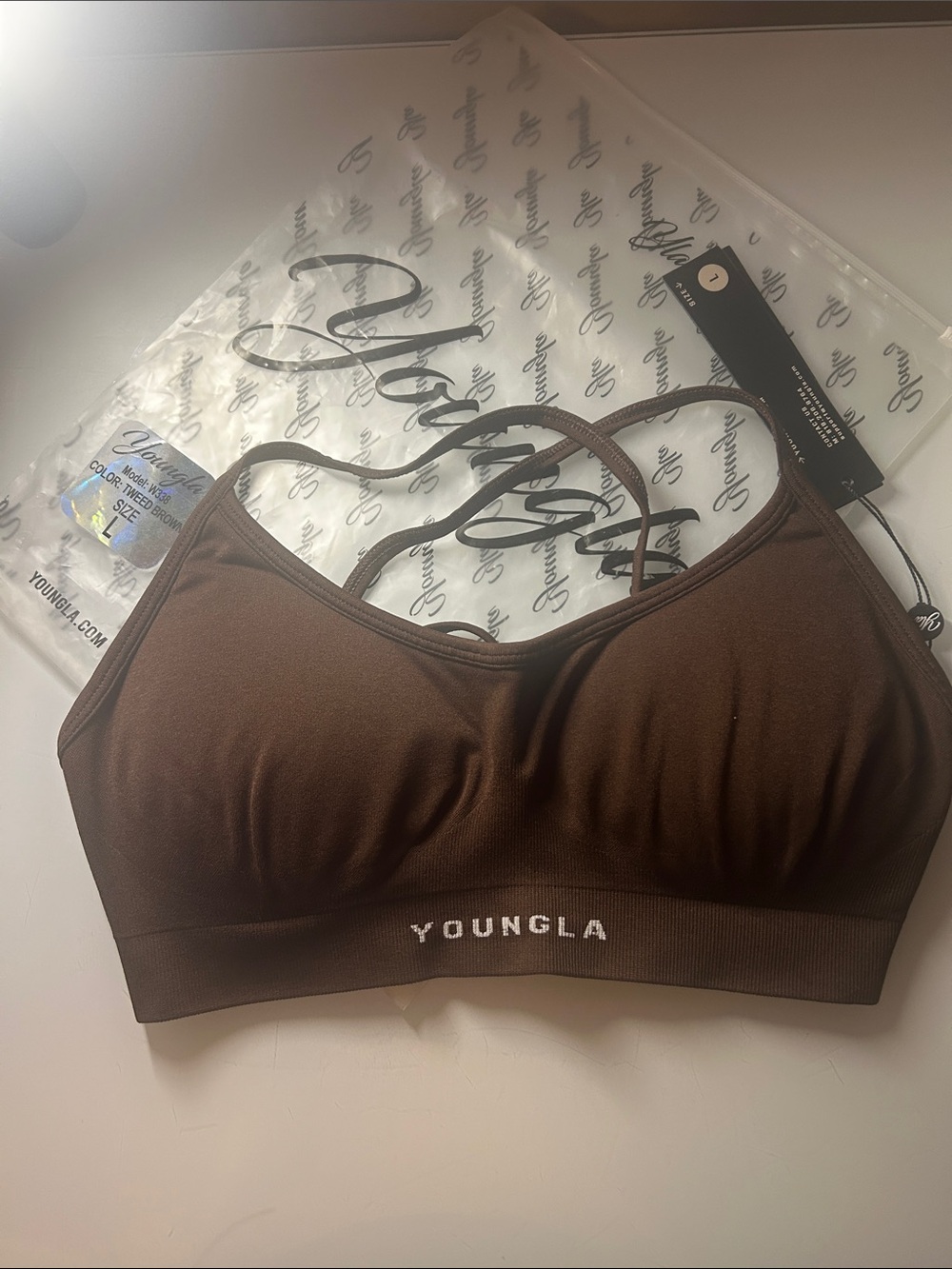 YoungLA Brown Seamless Strappy Sports Bralette
